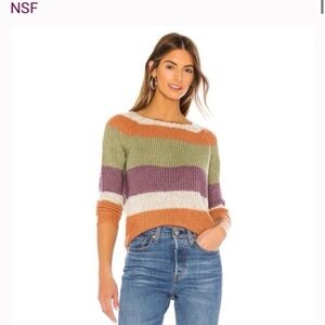 NSF Daja Raglan Striped Sweater Sz XS